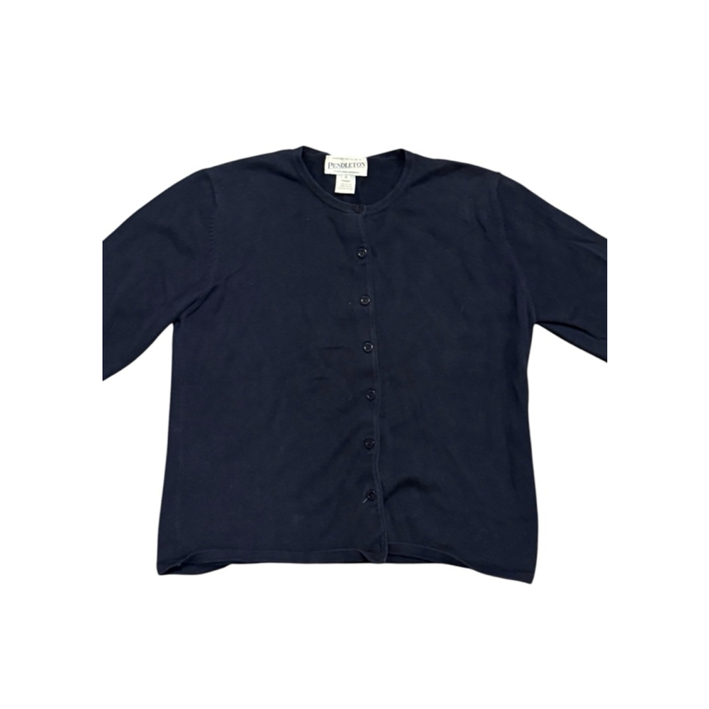 Pendleton Women’s Crew Neck Button Up Navy Cardigan Size S 100% Cotton​ - Picture 3 of 6